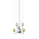 Puppet Chandelier By Vistosi, 6-Light, Finis: Matt Black, Color: Multicolor 2, , | Casa Di Luce Lighting