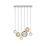 Puppet Linear Pendant Light By Vistosi, 6-Light, Finis: Chrome, Color: Multicolor 1, , | Casa Di Luce Lighting