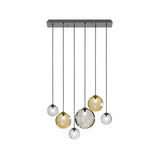 Puppet Linear Pendant Light By Vistosi, 6-Light, Finis: Matt Black, Color: Multicolor 1, , | Casa Di Luce Lighting