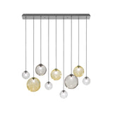 Puppet Linear Pendant Light By Vistosi, 9-Light, Finis: Matt Black, Color: Multicolor 1, , | Casa Di Luce Lighting
