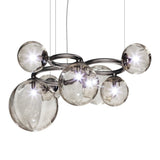 Puppet Ring SP 7 Pendant Light By Vistosi, Finis: Black Nickel, Color: Smoke, , | Casa Di Luce Lighting