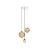 Puppet Round Multilight Suspension By Vistosi, Finis: Chrome, Color: Amber, , | Casa Di Luce Lighting