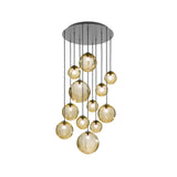 Puppet Round Multilight Suspension By Vistosi, R12, Finis: Matt Black, Color: Amber, , | Casa Di Luce Lighting