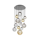 Puppet Round Multilight Suspension By Vistosi, R12, Finis: Matt Black, Color: Multicolor 1, , | Casa Di Luce Lighting