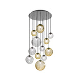 Puppet Round Multilight Suspension By Vistosi, R12, Finis: Matt Black, Color: Multicolor 2, , | Casa Di Luce Lighting