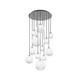 Puppet Round Multilight Suspension By Vistosi, R12, Finis: Matt Black, Color: White, , | Casa Di Luce Lighting