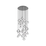 Puppet Round Multilight Suspension By Vistosi, R24, Finis: Matt Black, Color: Crystal, , | Casa Di Luce Lighting
