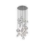 Puppet Round Multilight Suspension By Vistosi, R24, Finis: Matt Black, Color: Smoky, , | Casa Di Luce Lighting