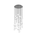 Puppet Round Multilight Suspension By Vistosi, R24, Finis: Matt Black, Color: White, , | Casa Di Luce Lighting