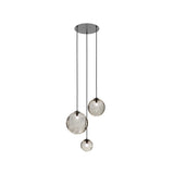 Puppet Round Multilight Suspension By Vistosi, R3, Finis: Matt Black, Color: Smoky, , | Casa Di Luce Lighting