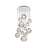 Puppet Round Multilight Suspension By Vistosi, R12, Finis: Chrome, Color: Smoky, , | Casa Di Luce Lighting