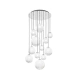 Puppet Round Multilight Suspension By Vistosi, R12, Finis: Chrome, Color: White, , | Casa Di Luce Lighting