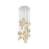 Puppet Round Multilight Suspension By Vistosi, R24, Finis: Chrome, Color: Amber, , | Casa Di Luce Lighting