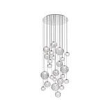 Puppet Round Multilight Suspension By Vistosi, R24, Finis: Chrome, Color: Crystal, , | Casa Di Luce Lighting