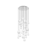 Puppet Round Multilight Suspension By Vistosi, R24, Finis: Chrome, Color: White, , | Casa Di Luce Lighting