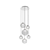 Puppet Round Multilight Suspension By Vistosi, R6, Finis: Chrome, Color: Crystal, , | Casa Di Luce Lighting