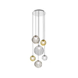 Puppet Round Multilight Suspension By Vistosi, R6, Finis: Chrome, Color: Multicolor 1, , | Casa Di Luce Lighting