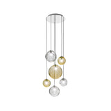 Puppet Round Multilight Suspension By Vistosi, R6, Finis: Chrome, Color: Multicolor 2, , | Casa Di Luce Lighting