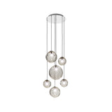Puppet Round Multilight Suspension By Vistosi, R6, Finis: Chrome, Color: Smoky, , | Casa Di Luce Lighting