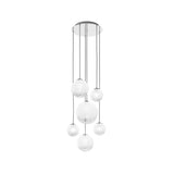 Puppet Round Multilight Suspension By Vistosi, R6, Finis: Chrome, Color: White, , | Casa Di Luce Lighting
