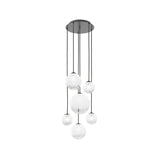 Puppet Round Multilight Suspension By Vistosi, R6, Finis: Matt Black, Color: White, , | Casa Di Luce Lighting