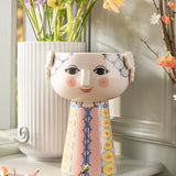 Bjørn Wiinblad Eva Vase, Pink/Blue, H: 9.3" By Bjorn Wiinblad