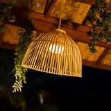 Reona Portable Pendant Light - lit under a pergola