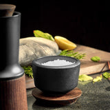 Rosendahl RÅ Salt Cellar with Lid, Black, H: 2.8" By Rosendahl