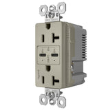 Radiant 20A Tamper Resistant Ultra Fast PLUS Power Delivery USB Type CC Outlet Nickel Side View
