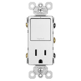 Radiant Single Pole/3-Way Switch with 15A Tamper-Resistant Outlet By Legrand Radiant WH Finish
