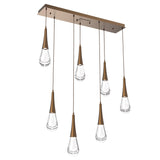 Raindrop Linear Suspension By Hammerton, 7 Light, Finish: flat Bronze