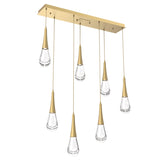 Raindrop Linear Suspension By Hammerton, 7 Light, Finish: Gilded Brass