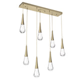 Raindrop Linear Suspension By Hammerton, 7 Light, Finish: Heritage Brass
