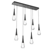 Raindrop Linear Suspension By Hammerton, 7 Light, Finish: Matte Black