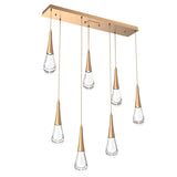 Raindrop Linear Suspension By Hammerton, 7 Light, Finish: Novel Brass