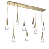 Raindrop Linear Suspension By Hammerton, 9 Light, Finish: Heritage Brass