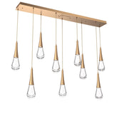 Raindrop Linear Suspension By Hammerton, 9 Light, Finish: Novel Brass