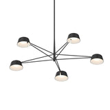 Ray Chandelier Medium Satin Black Stain Black Aluminium By Sonneman