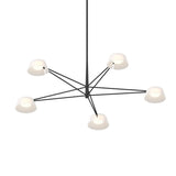 Ray Chandelier Medium Satin Black Opal White Acrylic By Sonneman
