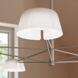 Ray Chandelier Medium Warm Gray Opal White Acrylic By Sonneman Detailed View