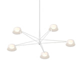 Ray Chandelier Medium Warm Gray Opal White Acrylic By Sonneman
