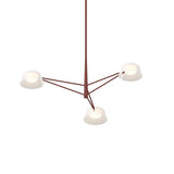 Ray Chandelier Small Oxide Red Opal White Acrylic By Sonneman