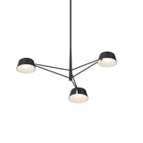 Ray Chandelier Small Satin Black Stain Black Aluminium By Sonneman