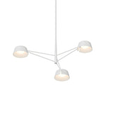 Ray Chandelier Small Warm Grey Aluminium By Sonneman