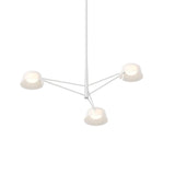 Ray Chandelier Small Warm Grey Opal White Acrylic By Sonneman