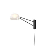 Ray Wall Lamp Satin Black Opal White Acrylic Short By Sonneman
