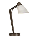 Reach Table Lamp in Bronze, Natural Anna Shade by Hubbardton Forge