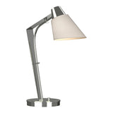 Reach Table Lamp in Sterling, Flax Shade by Hubbardton Forge