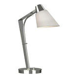 Reach Table Lamp in Sterling, Natural Anna Shade by Hubbardton Forge
