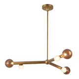 Reese Chandelier — 41 Inch, Vintage Brass, Amber Glass